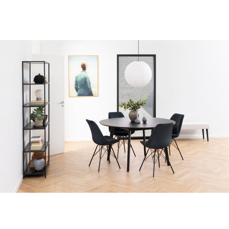 ACT NORDIC Eris spisebordsstol - antracitgr fljl og sort metal