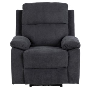 ACT NORDIC Mora recliner lnestol, elektrisk, m. C stik - mrkegr stof og sort metal