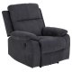 ACT NORDIC Mora recliner lnestol, elektrisk, m. C stik - mrkegr stof og sort metal