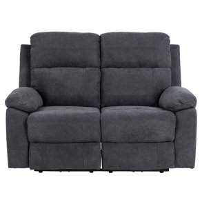 ACT NORDIC Mora 2 pers. recliner sofa, elektrisk, m. C stik - mrkegr stof og sort metal