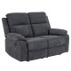 ACT NORDIC Mora 2 pers. recliner sofa, elektrisk, m. C stik - mrkegr stof og sort metal