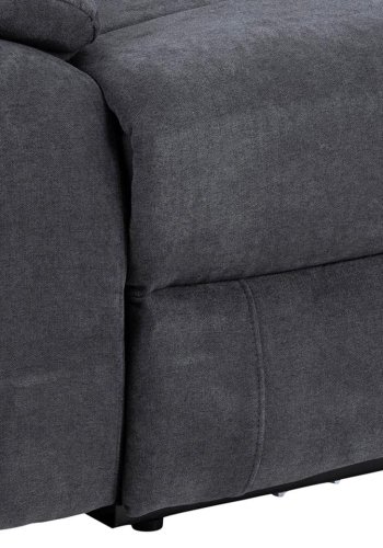 ACT NORDIC Mora 2 pers. recliner sofa, elektrisk, m. C stik - mrkegr stof og sort metal