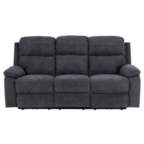 ACT NORDIC Mora 3 pers. recliner sofa, elektrisk, m. C stik - mrkegr stof og sort metal