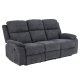 ACT NORDIC Mora 3 pers. recliner sofa, elektrisk, m. C stik - mrkegr stof og sort metal