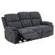 ACT NORDIC Mora 3 pers. recliner sofa, elektrisk, m. C stik - mrkegr stof og sort metal