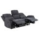 ACT NORDIC Mora 3 pers. recliner sofa, elektrisk, m. C stik - mrkegr stof og sort metal