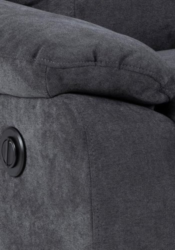 ACT NORDIC Mora 3 pers. recliner sofa, elektrisk, m. C stik - mrkegr stof og sort metal