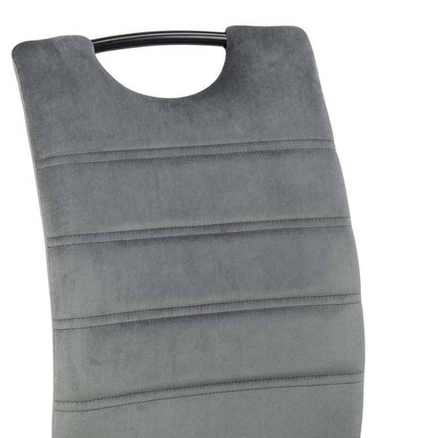 ACT NORDIC Dia spisebordsstol - mrkegr polyester og sort metal