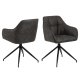 ACT NORDIC Brenda spisebordsstol, m. armln og drejefunktion - antracitgr polyester og sort metal