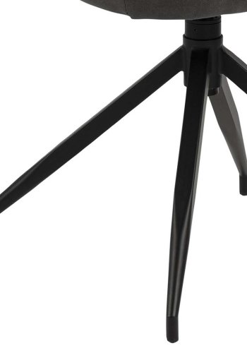 ACT NORDIC Brenda spisebordsstol, m. armln og drejefunktion - antracitgr polyester og sort metal