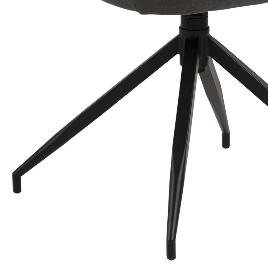 ACT NORDIC Brenda spisebordsstol, m. armln og drejefunktion - antracitgr polyester og sort metal