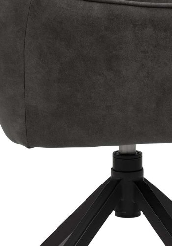 ACT NORDIC Brenda spisebordsstol, m. armln og drejefunktion - antracitgr polyester og sort metal