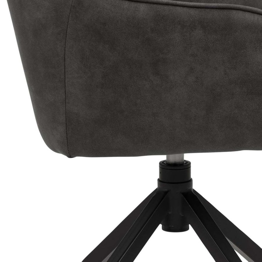 ACT NORDIC Brenda spisebordsstol, m. armln og drejefunktion - antracitgr polyester og sort metal