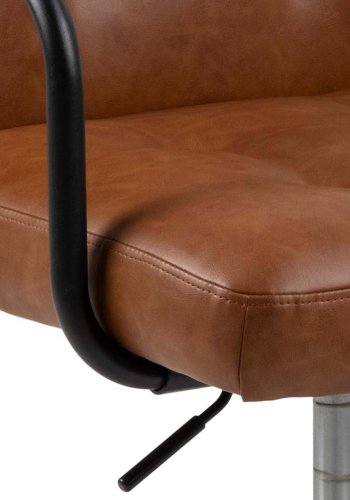 ACT NORDIC Cosmo skrivebordsstol, m. armln - cognac PU og sort metal