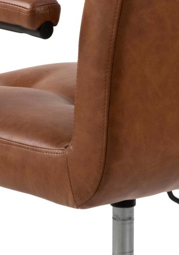 ACT NORDIC Cosmo skrivebordsstol, m. armln - cognac PU og sort metal