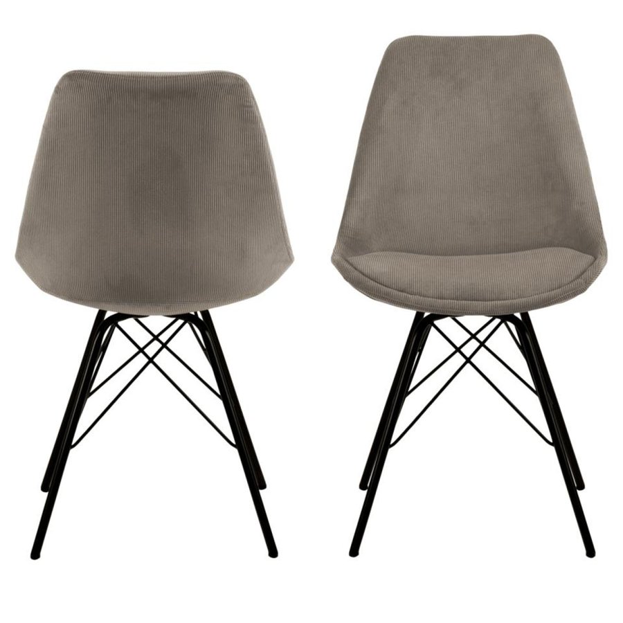 ACT NORDIC Eris spisebordsstol - beige fljl og sort metal