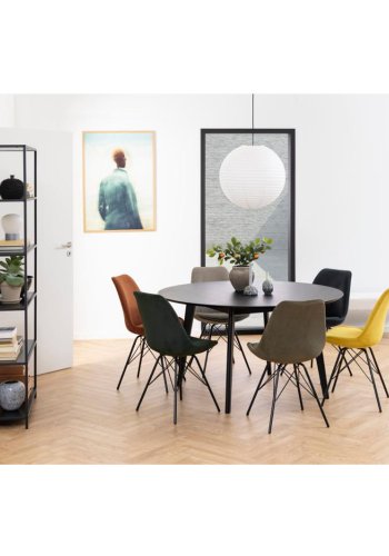 ACT NORDIC Eris spisebordsstol - grn fljl og sort metal