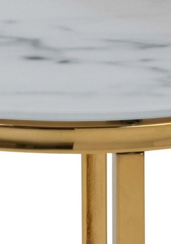 ACT NORDIC Alisma indskudsborde -  hvid marmorprint glas og guld metal