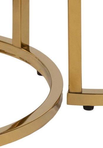 ACT NORDIC Alisma indskudsborde -  hvid marmorprint glas og guld metal