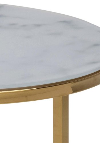 ACT NORDIC Alisma indskudsborde -  hvid marmorprint glas og guld metal