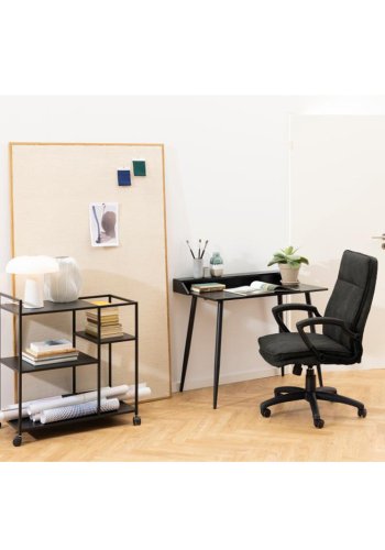 ACT NORDIC Newcastle rullebord, m. 3 hylder - sort metal (78x40)