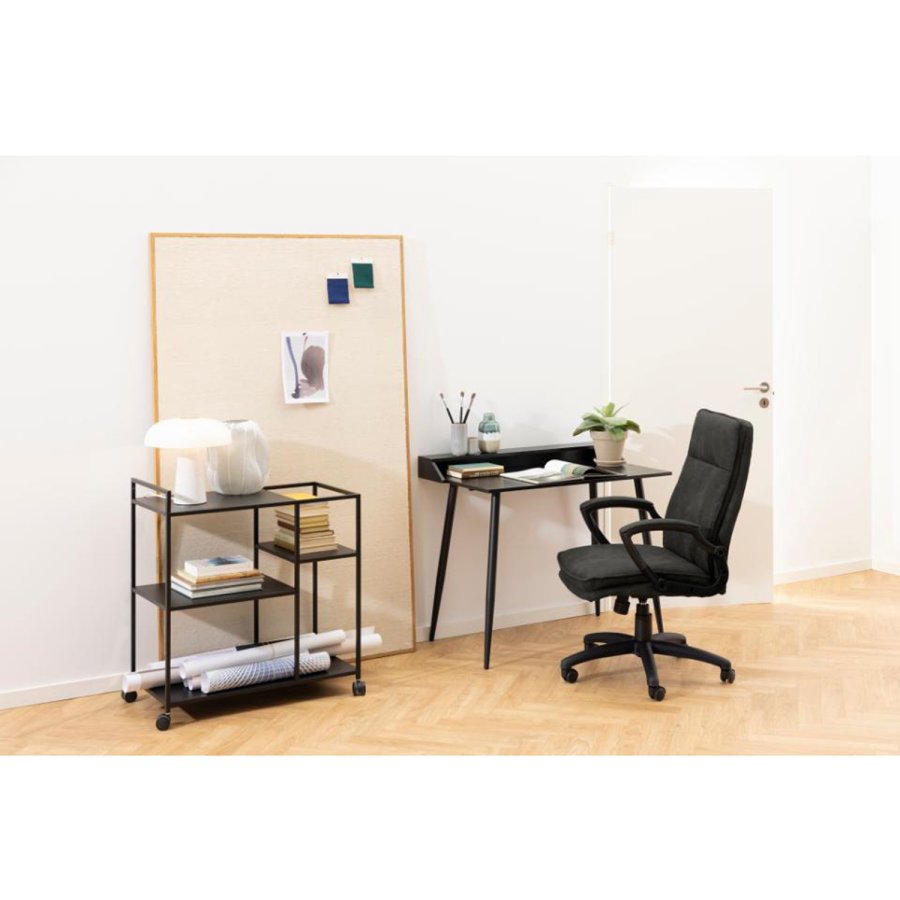 ACT NORDIC Newcastle rullebord, m. 3 hylder - sort metal (78x40)