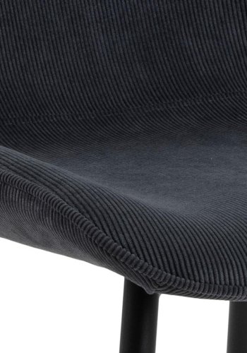 ACT NORDIC Femke spisebordsstol - antracitgr fljl og sort metal