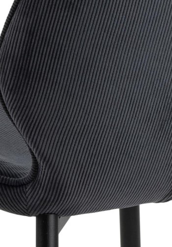 ACT NORDIC Femke spisebordsstol - antracitgr fljl og sort metal
