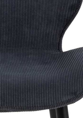 ACT NORDIC Femke spisebordsstol - antracitgr fljl og sort metal