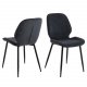 ACT NORDIC Femke spisebordsstol - antracitgr fljl og sort metal