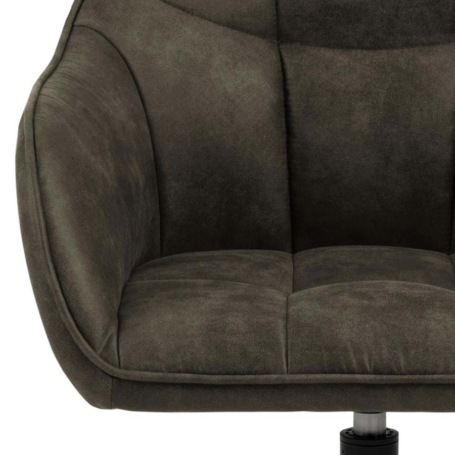 ACT NORDIC Brenda spisebordsstol, m. armln og drejefunktion - olivengrn polyester og sort metal