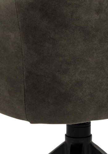 ACT NORDIC Brenda spisebordsstol, m. armln og drejefunktion - olivengrn polyester og sort metal