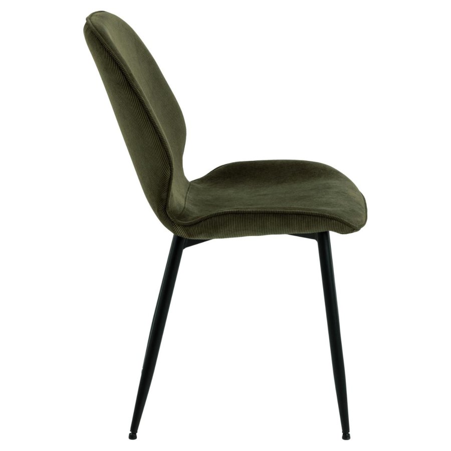 ACT NORDIC Femke spisebordsstol - grn fljl og sort metal