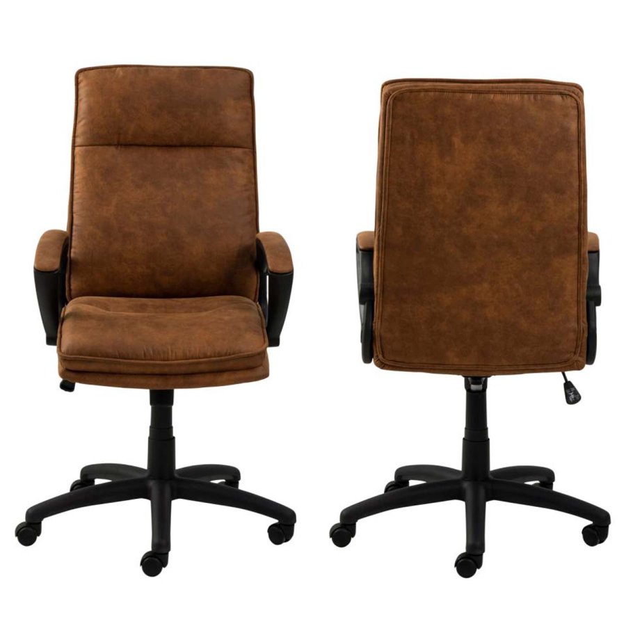 ACT NORDIC Brad skrivebordsstol, m. armln - camel polyester og sort nylon