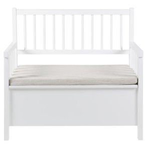 ACT NORDIC Aster bnk, m. hynde og opbevaring - beige polyester og hvid MDF (90x48)