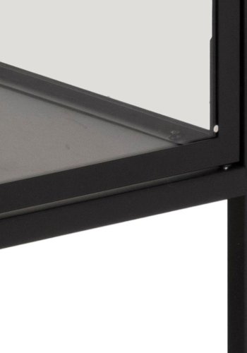 ACT NORDIC Newcastle vitrineskab, m. 2 glaslger - sort metal