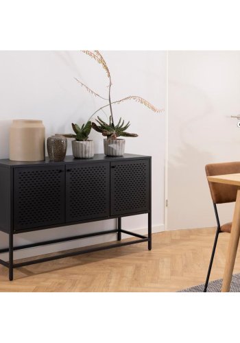 ACT NORDIC Newcastle sknk, m. 3 lger og 2 hylder - sort metal (125x40)