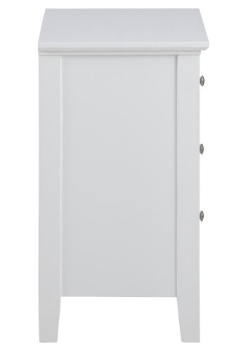 ACT NORDIC Linnea sengebord, m. 3 skuffer - hvid MDF (45x34)