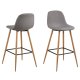 ACT NORDIC Wilma barstool Sawana fabric light grey 21, foot rest, black, base metal Tr (massiv egetr) look, box/ 2 pcs