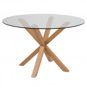 ACT NORDIC Heaven spisebord, rund - klar glas og egefolie metal (119) 