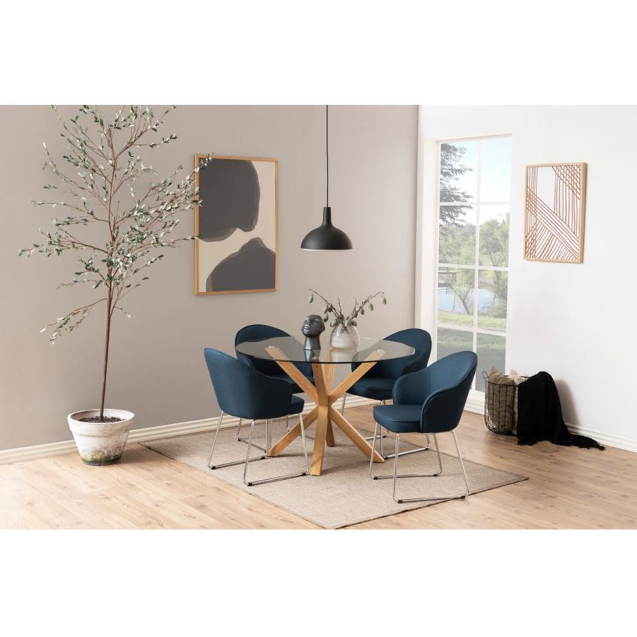 ACT NORDIC Heaven spisebord, rund - klar glas og egefolie metal (119) 