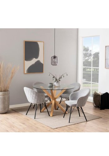 ACT NORDIC Heaven spisebord, rund - klar glas og egefolie metal (119) 
