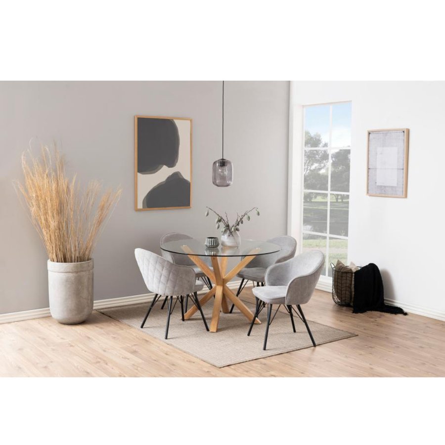 ACT NORDIC Heaven spisebord, rund - klar glas og egefolie metal (119) 