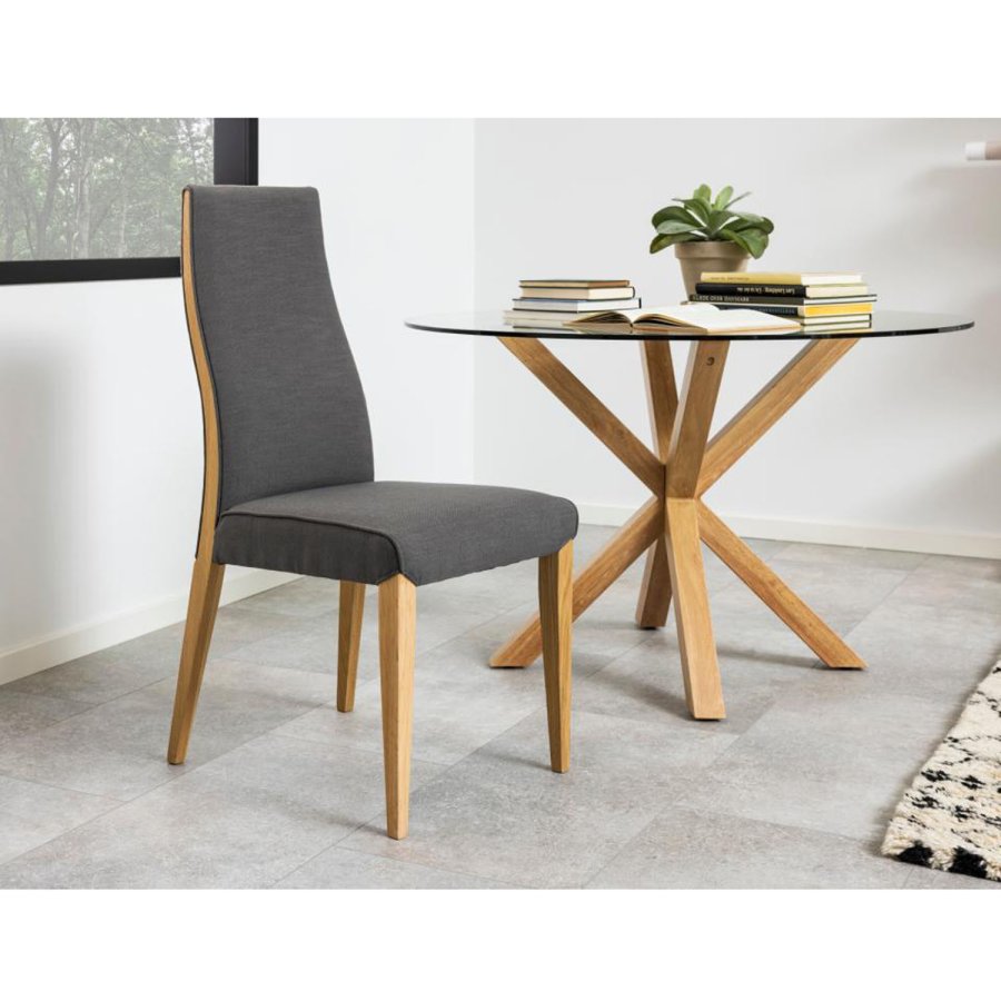 ACT NORDIC Heaven spisebord, rund - klar glas og egefolie metal (119) 