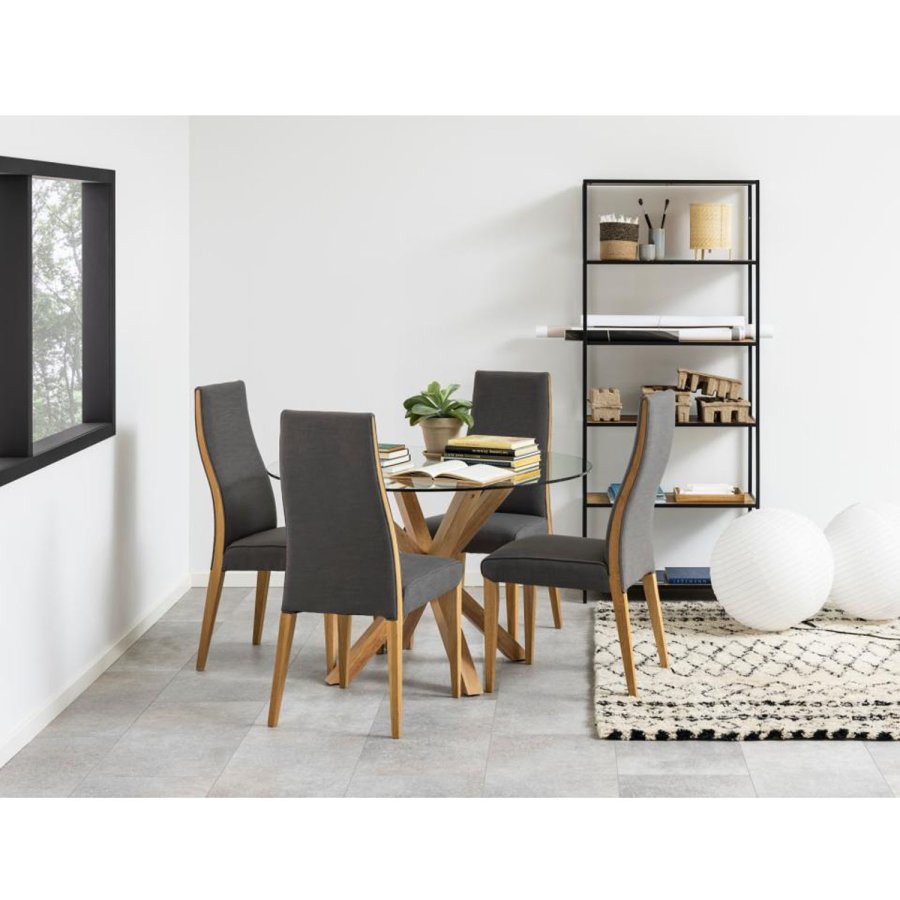 ACT NORDIC Heaven spisebord, rund - klar glas og egefolie metal (119) 