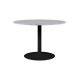 ACT NORDIC Rund Tarifa spisebord m. trompetfod - hvid Guangxi marmor og sort metal (110)