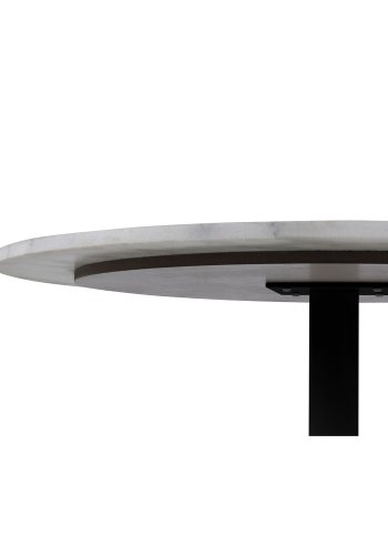 ACT NORDIC Rund Tarifa spisebord m. trompetfod - hvid Guangxi marmor og sort metal (110)