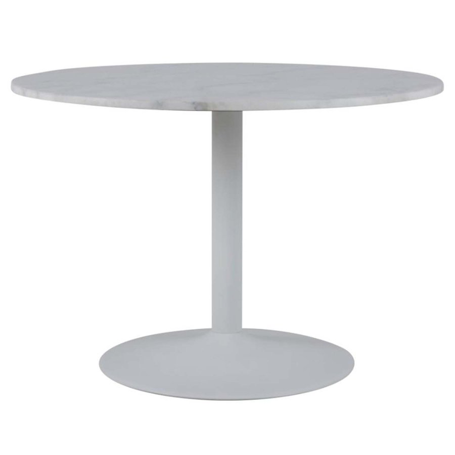 ACT NORDIC Tarifa spisebord, rund - hvid Guangxi marmor og hvid metal (110)