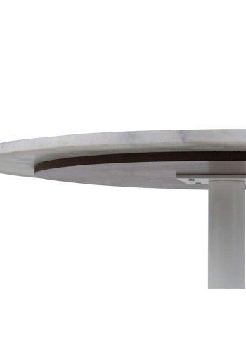 ACT NORDIC Tarifa spisebord, rund - hvid Guangxi marmor og hvid metal (110)
