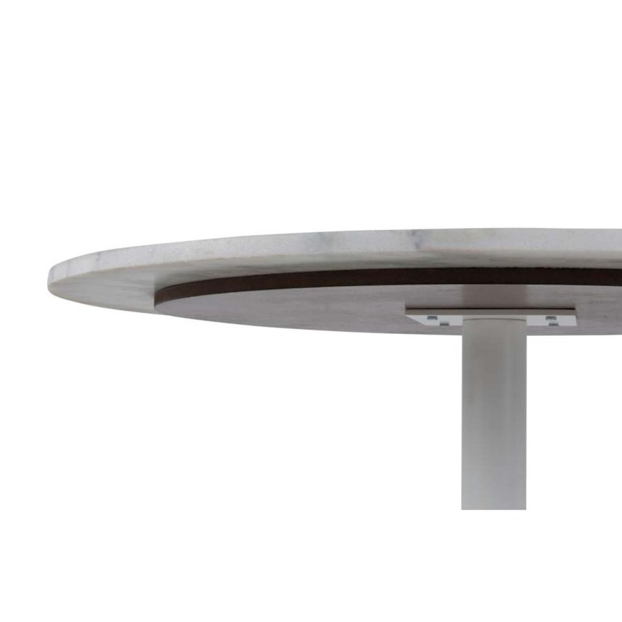 ACT NORDIC Tarifa spisebord, rund - hvid Guangxi marmor og hvid metal (110)